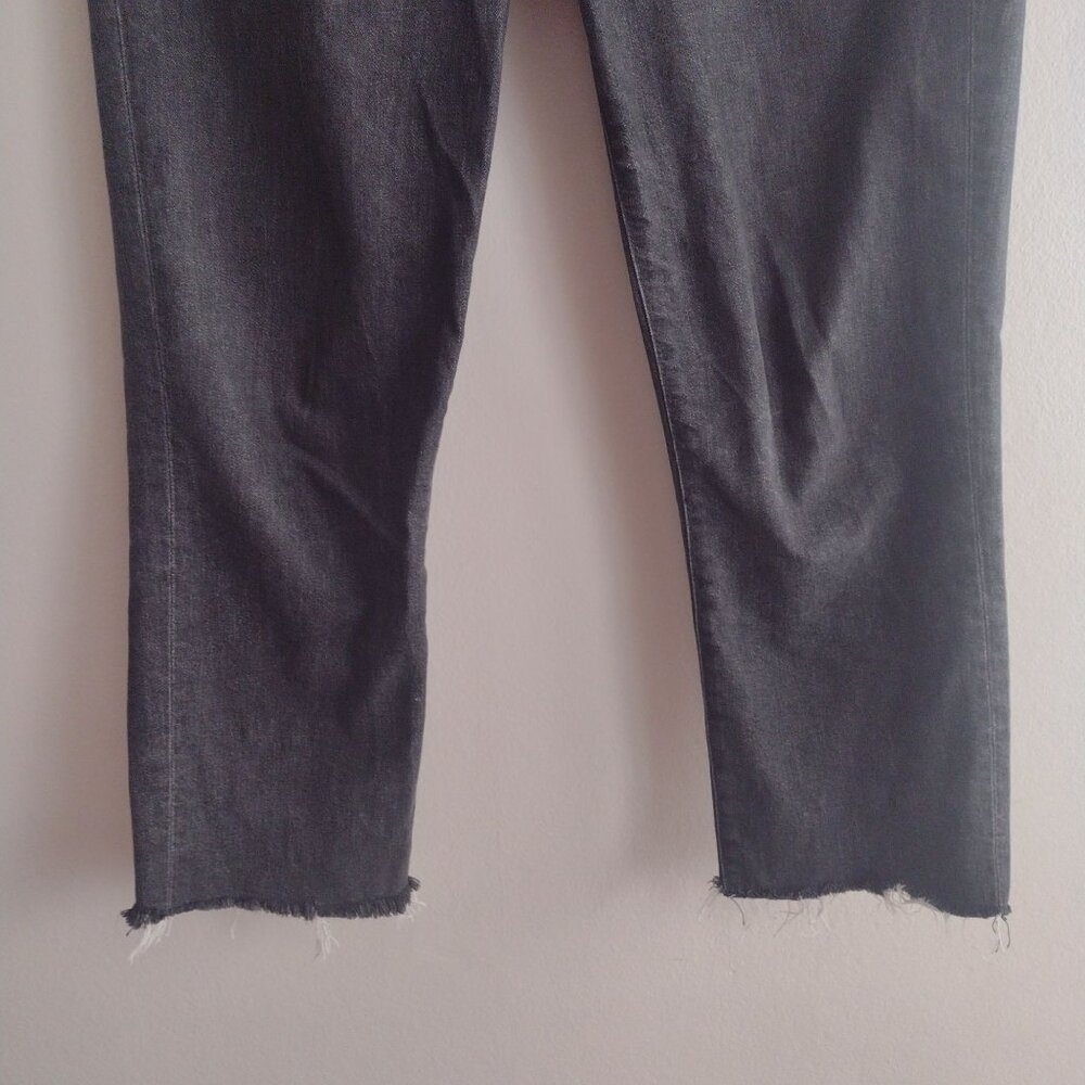 Madewell Perfect Vintage Crop Jeans 27 Black Denim w Frayed Hem - Picture 4 of 9